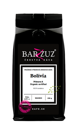Bolívia, pražená zrnková káva - Primera A, praná, 250 g