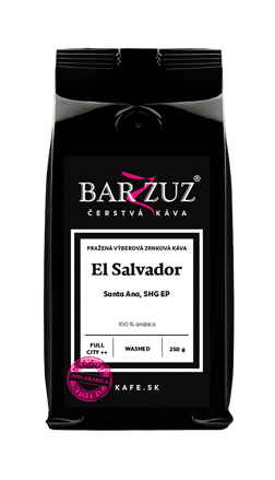 El Salvador, pražená zrnková káva -  Santa Ana, SHG EP, praná, 250 g