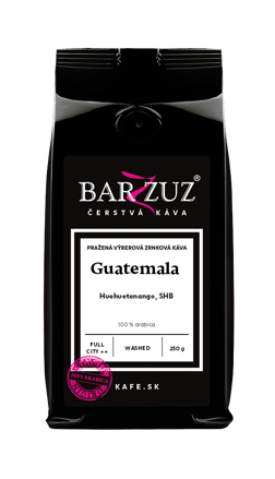 Guatemala, pražená zrnková káva - Huehuetenango, SHB, praná, 250 g
