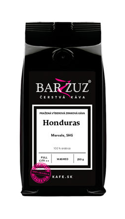 Honduras, pražená zrnková káva - Marcala, SHG, praná, 250 g