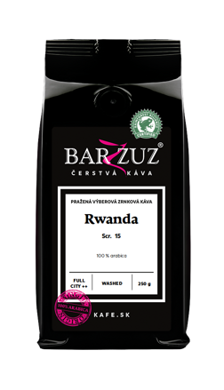 Rwanda, pražená zrnková káva - Scr. 15, RFA, praná, 250 g