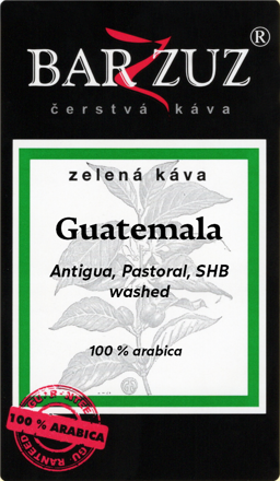 Guatemala, zelená káva - Antigua, SHB EP, praná, 500 g