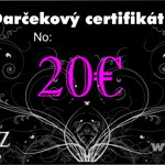 Darčekový certifikát v hodnote 20 € Darčekový certifikát v hodnote 20 €